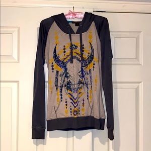 Rock&Roll Cowgirl Cow Skull Pullover